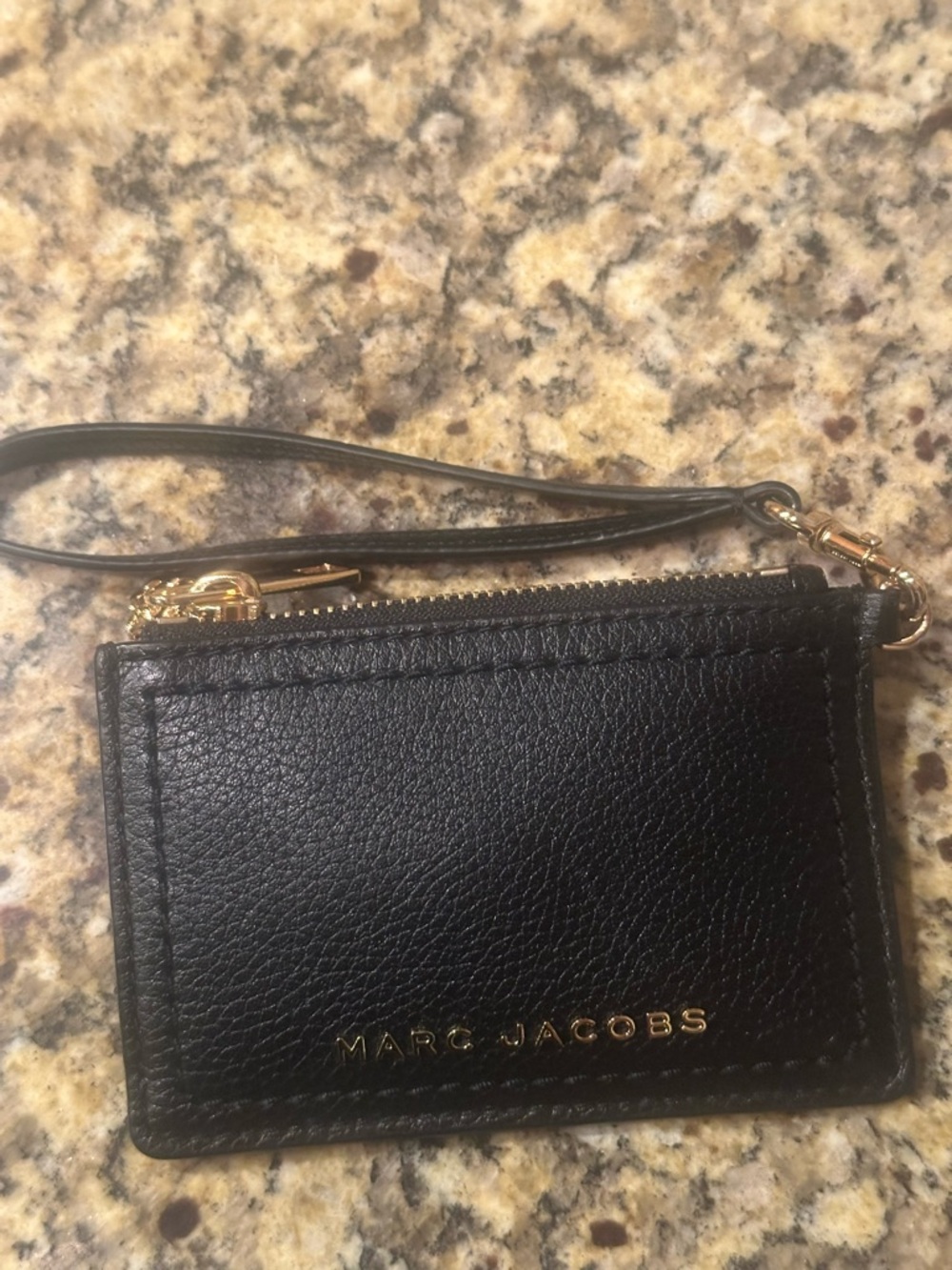 Marc Jacobs Black Leather Wristlet Card Case